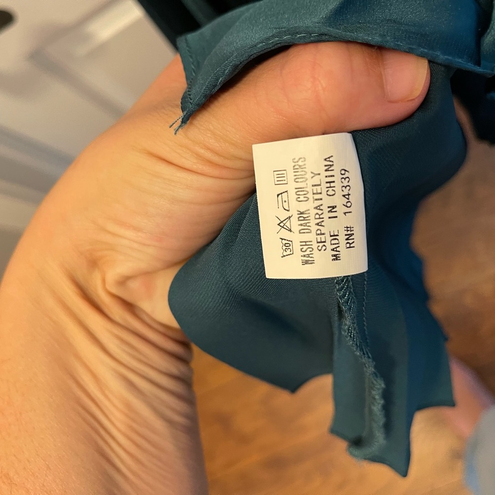 Pleated Spaghetti Strap Midi Dress in Teal - Picture 7 of 12